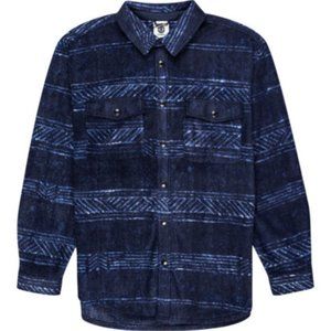 NWT Element Dawn Fleece Shirt Flannel WoodBlock Blue Large L Quiksilver DC